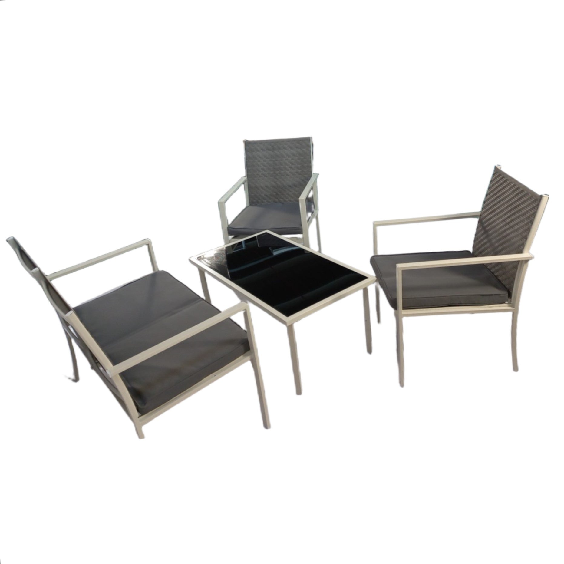 Seagull Palermo Rattan 4 Pc Patio Set White
Single Chair: 55.5 X66.5 X85 Cm
Double Chair: 102 X66.5 X85 Cm
Table: 94.5 X54.5 X43.5 Cm
Frame: Steel, Fabric: 180g Polyester
Material: Wicker, 5 Cm Grey Seat Cushion
Table Top With 5 Mm Glass
Machine Weaved...