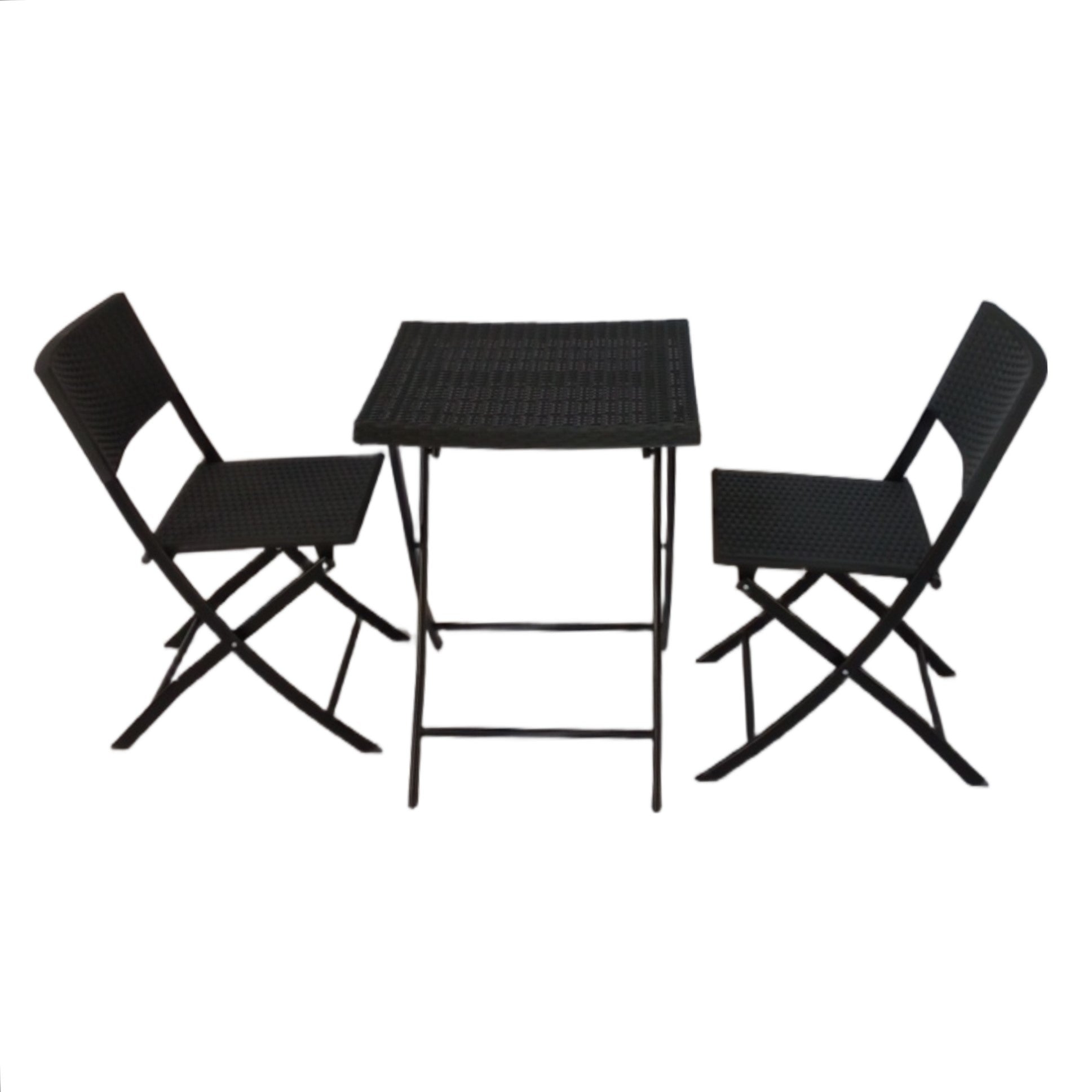Seagull Panama Rattan 3 Piece Set Injection Moulded Set
Chair: 45x57x81 Cm Table: 58x58x70 Cm Frame: Steel Material: Plastic