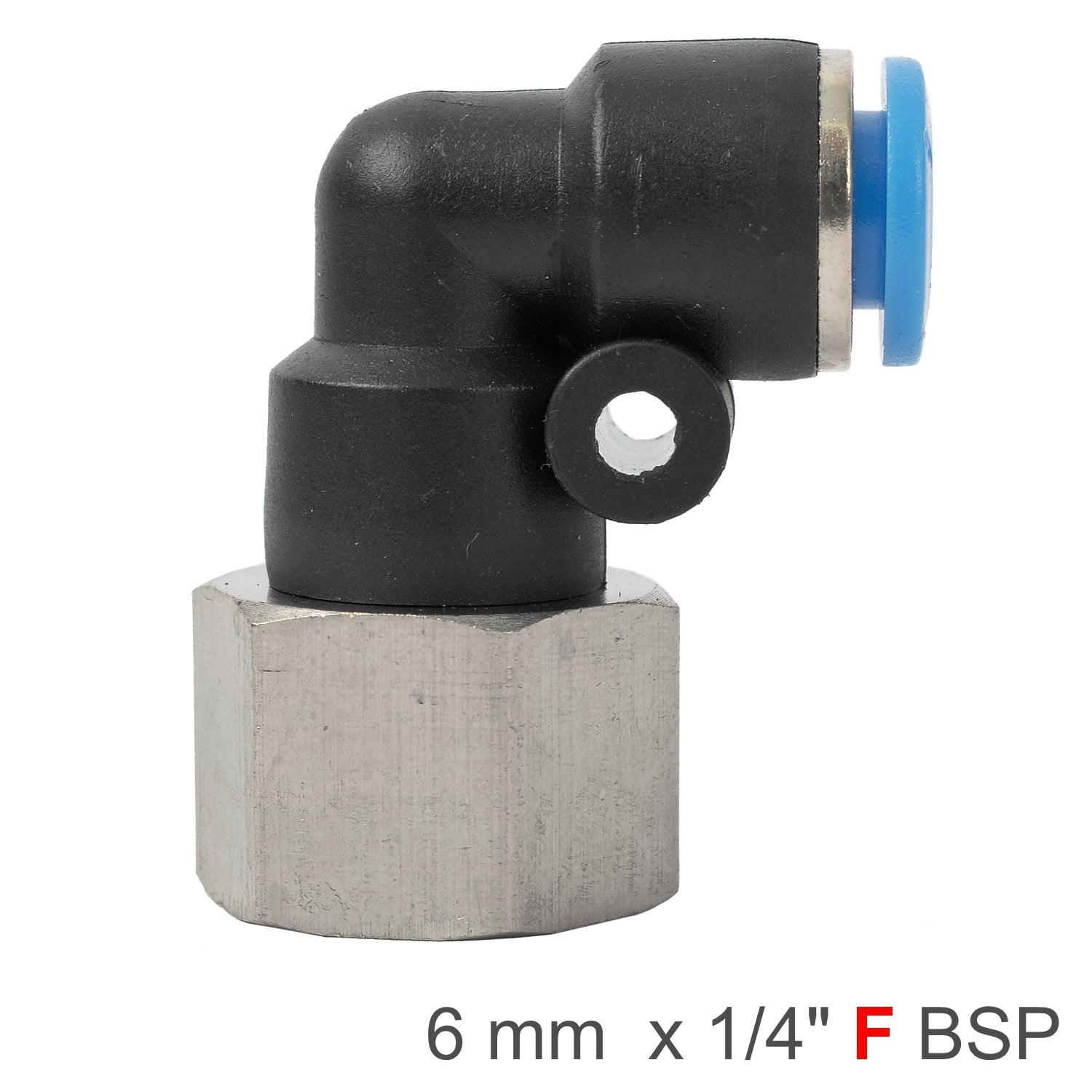 Pu Hose Fitting Elbow 6 Mm 1/4 F - Livestainable.co.za