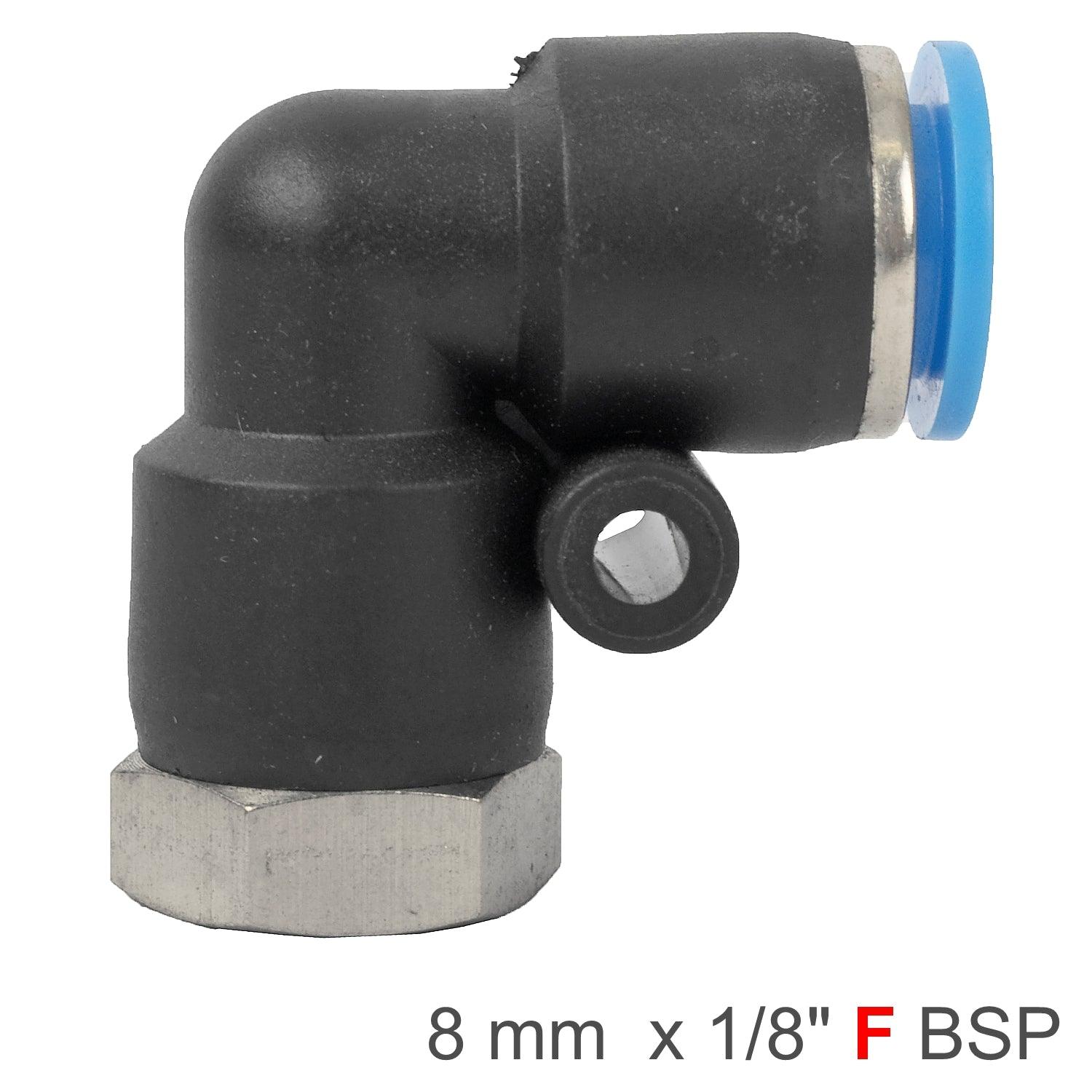 Pu Hose Fitting Elbow 8 Mm 1/8 F - Livestainable.co.za