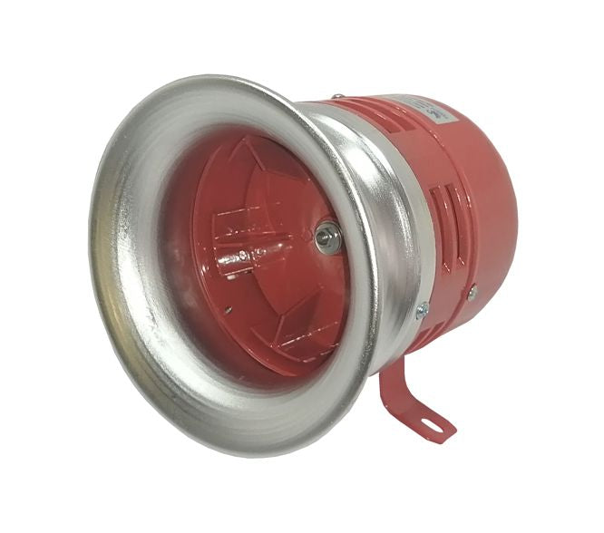 Metal Motor Siren 220 Vac 119x109x130mm Red+Slvr Sr Ms390 M
