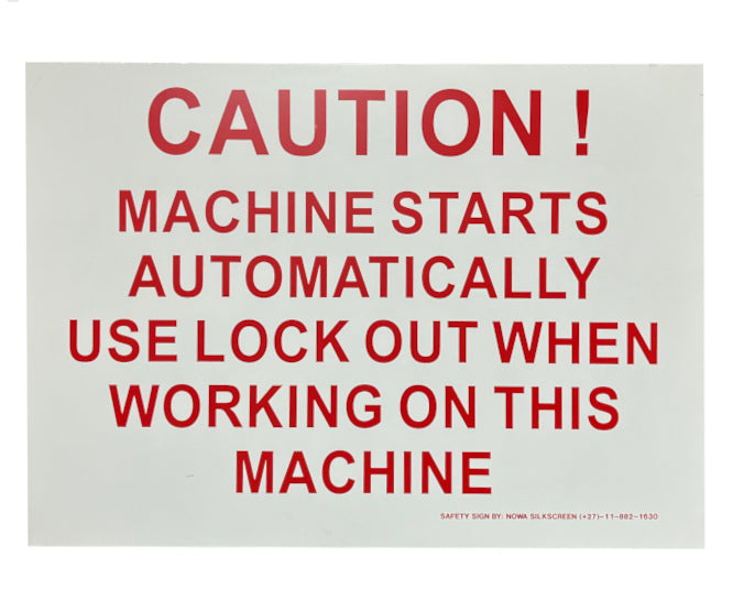 Safety Sign Caution Machine Start Warning Ss 001