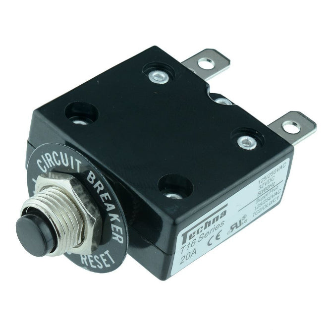 Circuit Breaker P/Mnt 250 Vac 15 A M11 Rnd Nut St 2 15 A