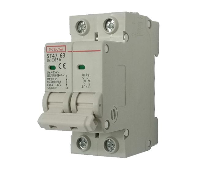 Circuit Breaker Din 63 A 2 P 3 Ka C Curve Cb St47 3263