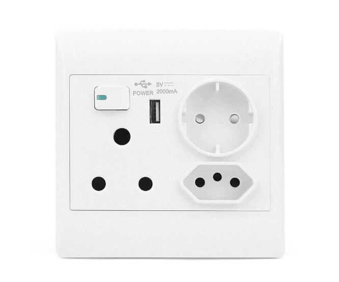 Socket 1x16 A 1x Brazil 1x Schuko 1x Usb 4x4 Sti 1076
