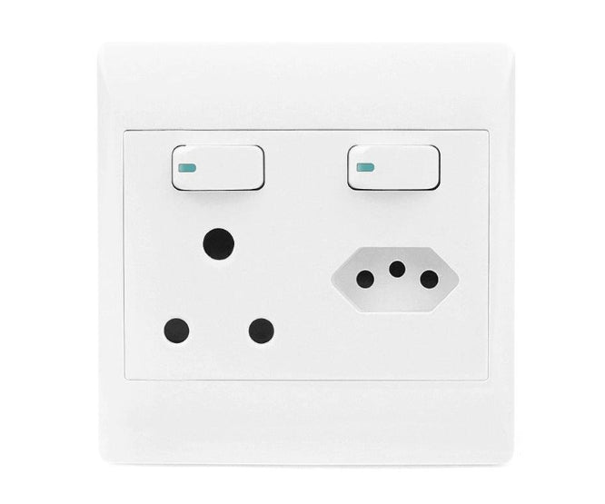 Single Wall Socket 16 A + Single Euro Socket 4x4 Flush Sti 1085