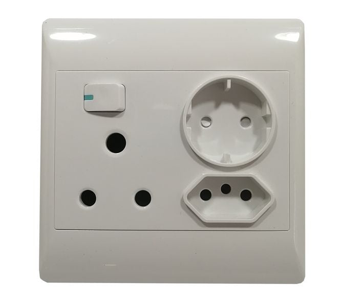 1 L 16 A +Euro+Schuko 4x4 Flush Mount Sti 1087