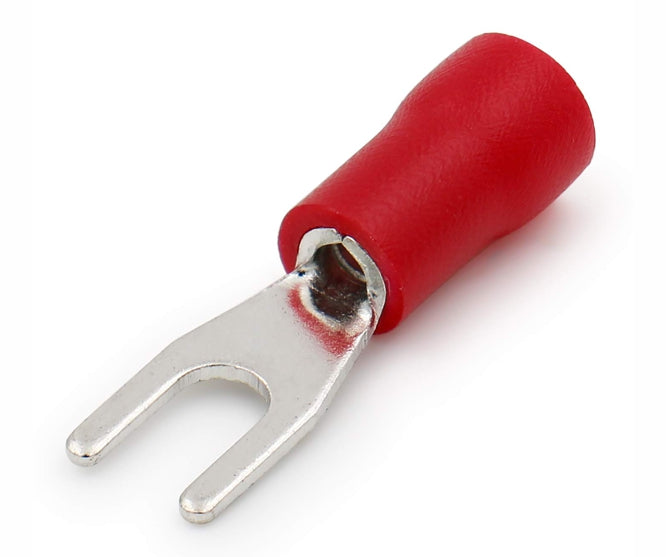 Fork Pre Insulated Crimp Terminal Red 4.3mm Debulk Sv1.25 4 S