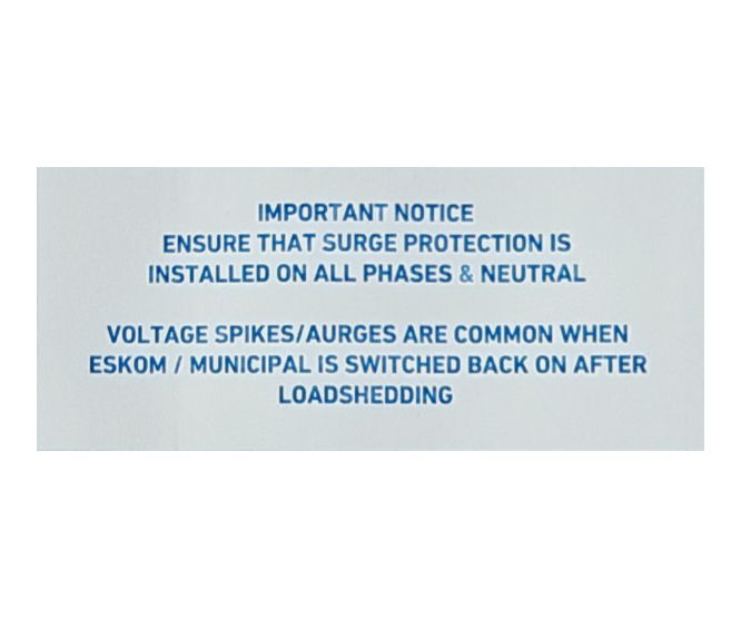 Surge Warning Label Self Adhes 40 X 95mm Sw Wrlbl Ats 003