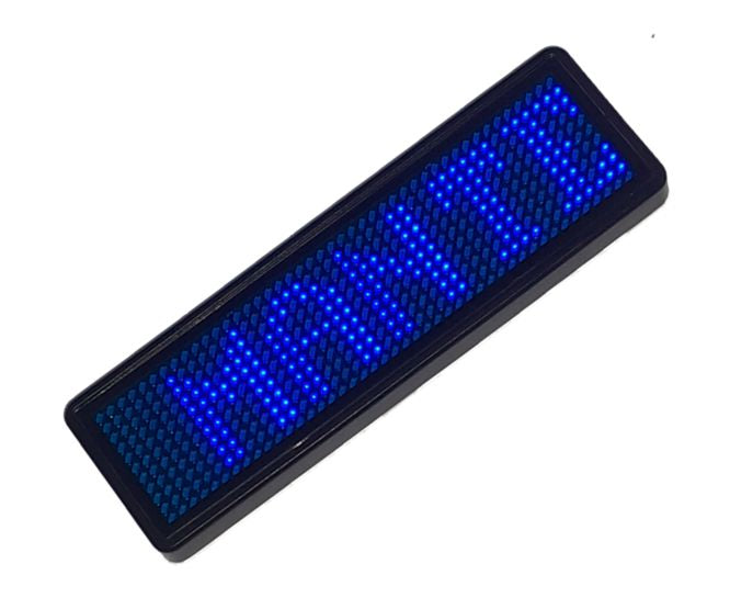 Digital Led Name Tag / Badge Blue 93x30 X6mm S1144