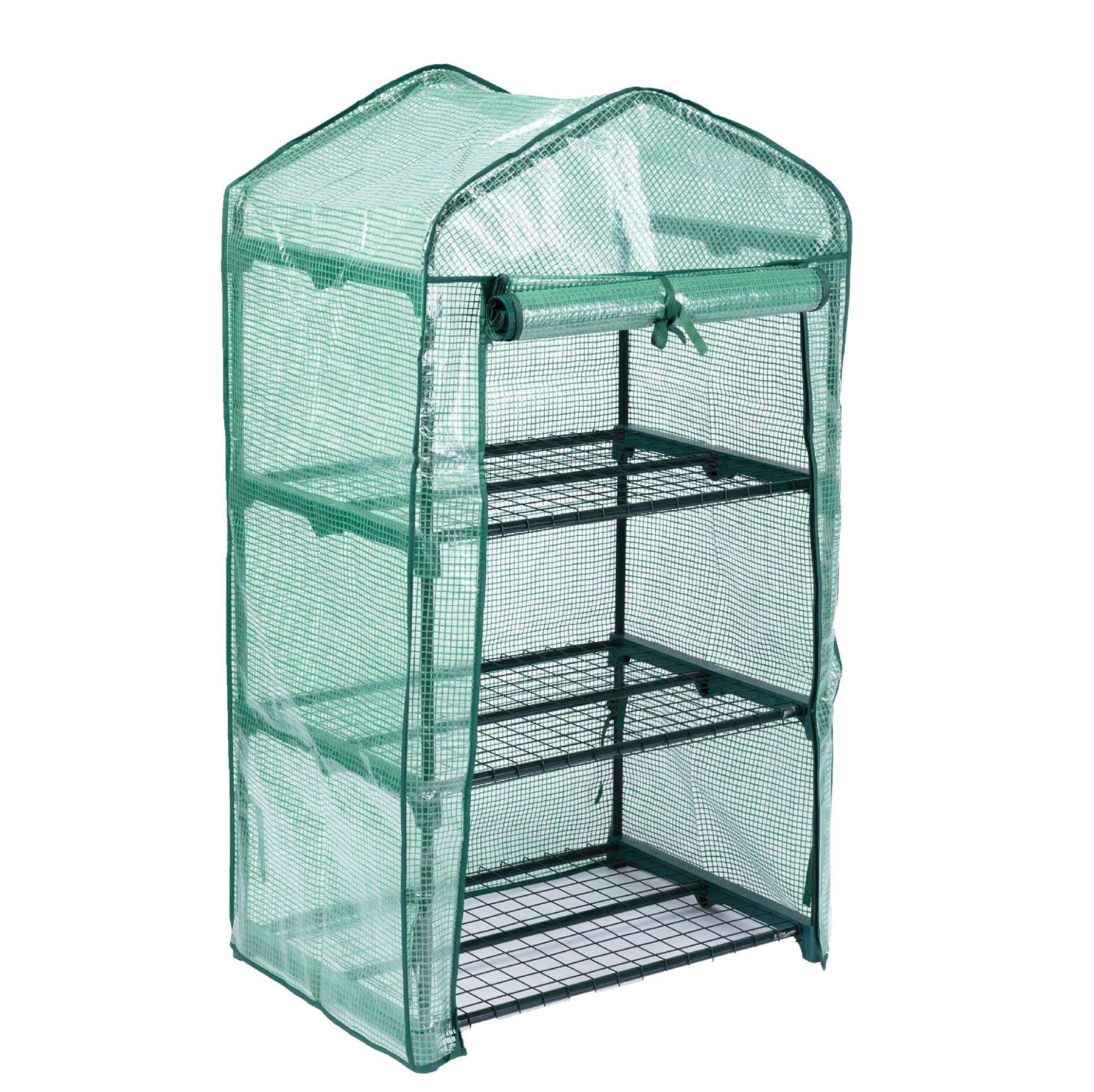 3 Layer Green House 
Material:Pe Cover +Metal Tube 
Size:69 X49 X124 Cm
Metal Tube With Powder Coating 
Weight: Pe :145g/M2