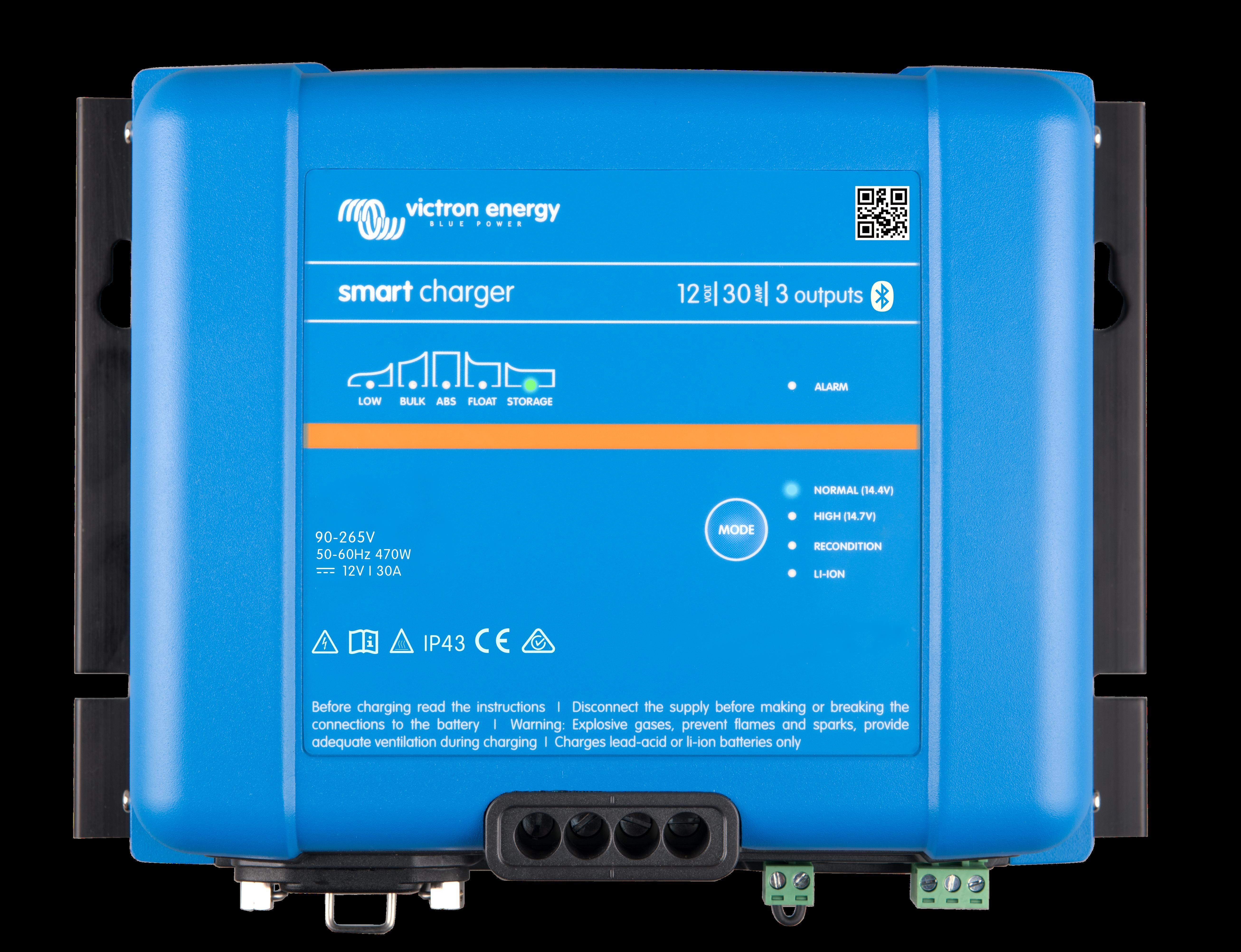 Victron Phoenix Smart IP43 Charger 12/30 (1+1) 120-240V - Livestainable.co.za