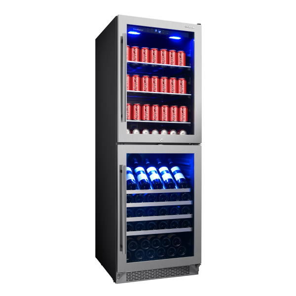 SnoMaster - 206L + 75 Bottle Upright Double Door Beverage/Wine Coioler