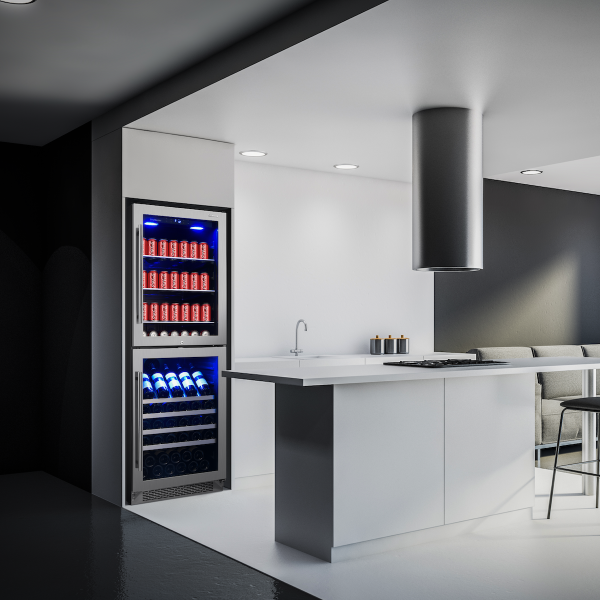 SnoMaster - 206L + 75 Bottle Upright Double Door Beverage/Wine Coioler