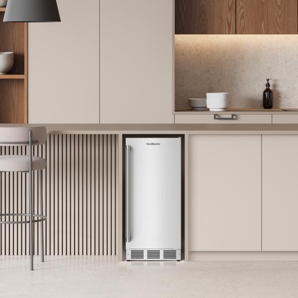 SnoMaster - 30Kg/24Hr Plumbed-In Gourmet Type Ice-Maker - Stainless Steel