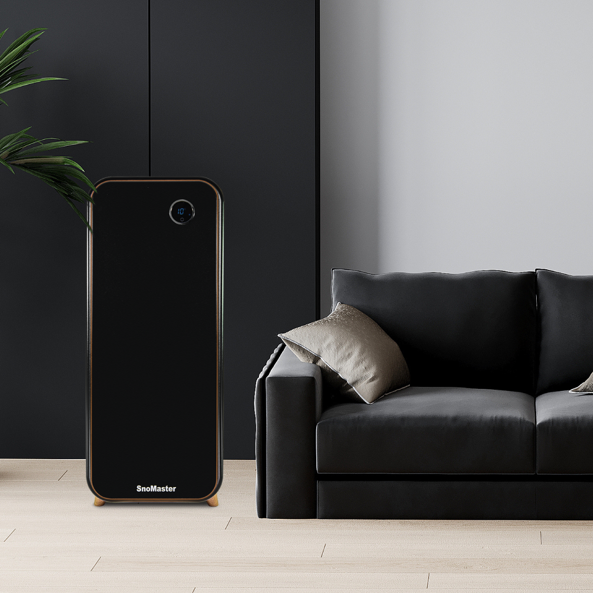 SnoMaster - 14 Bottle Solid Door Single Zone Retro Wine Cooler - Black (VT-19DBPRO) - Livestainable.co.za