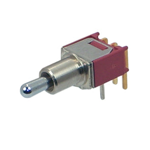 Mini Toggle Switch Spdt R/A On On Pcb Red Debulk Mts 102 C3