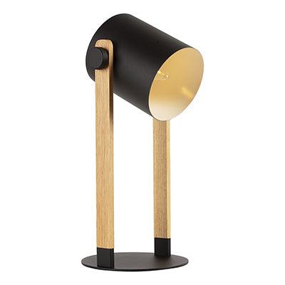 Hornwood T/Lamp 180mm Black/Wood - Livestainable.co.za