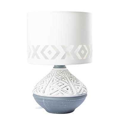 Bali Table Lamp Grey & White E27 1x40w - Livestainable.co.za