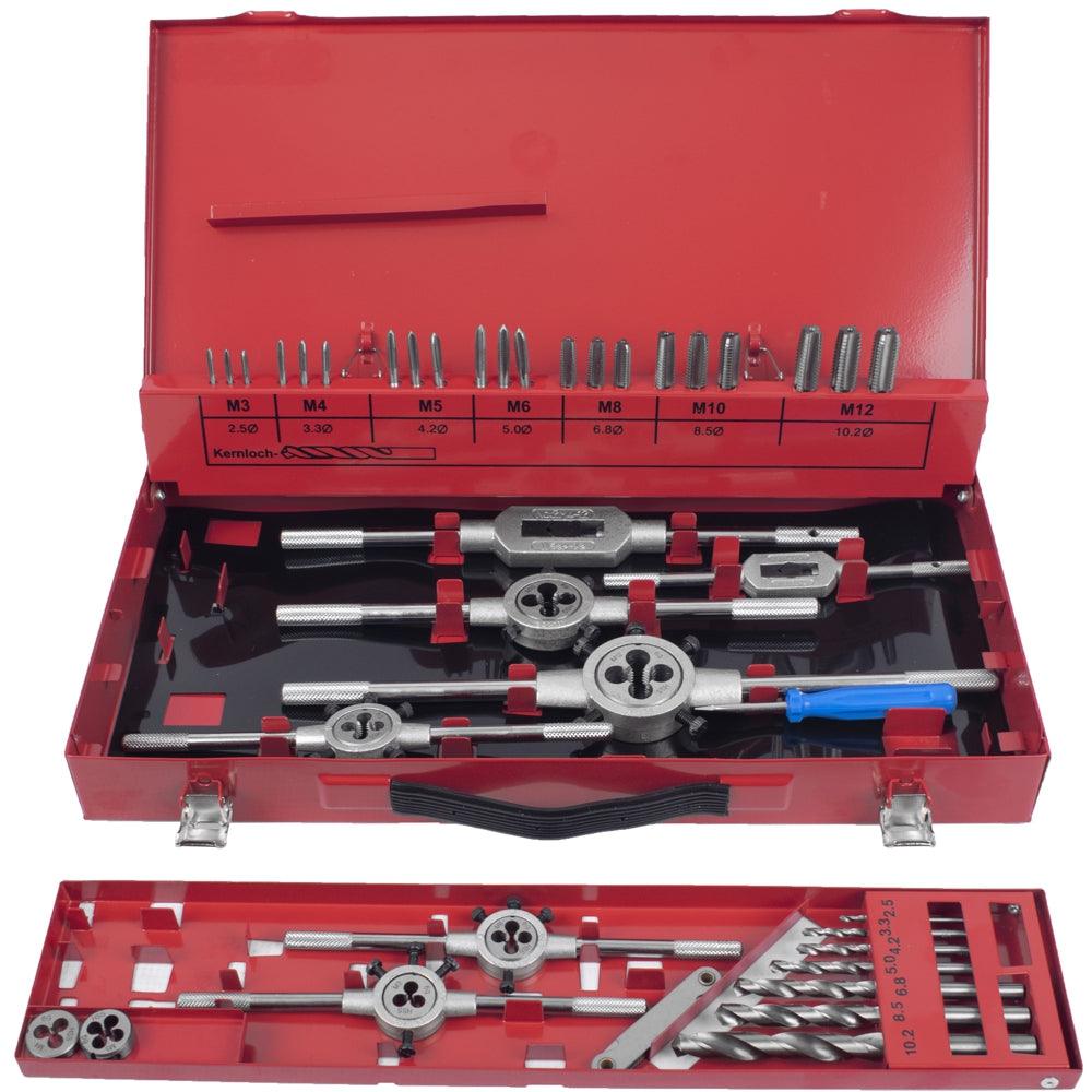 Tap And Die Set 44 Pce 3 12 Mm Hss In Metal Case - Livestainable.co.za