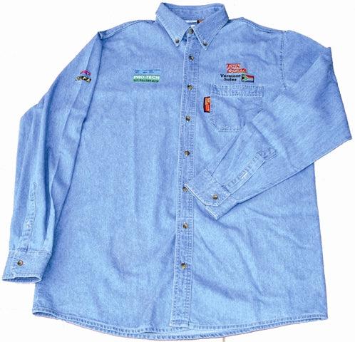 Vermont Mens Long Sleeved Denim Shirt Stone Washed Large - Livestainable.co.za