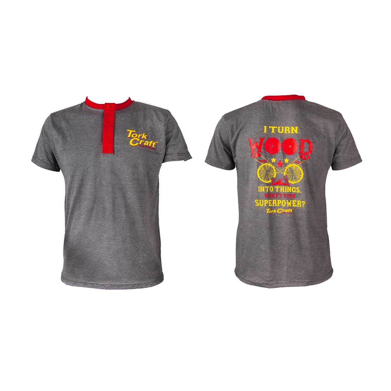 Tork Craft T Shirt Grey Large I Turn Wood - Livestainable.co.za