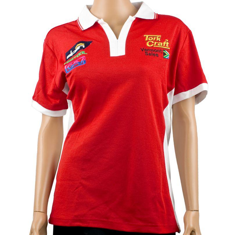 Vermont Ladies Golf Shirt Red Large - Livestainable.co.za