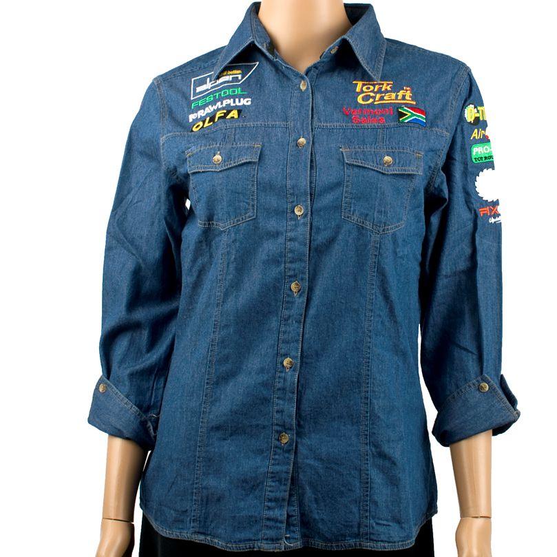 Vermont Ladies Long Sleeved Denim Shirt Small - Livestainable.co.za