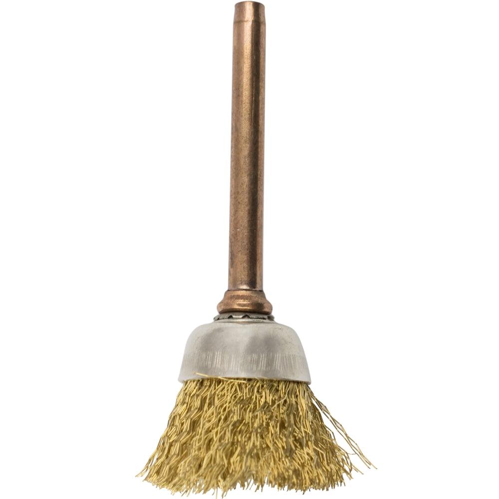 Mini Brass Brush 12.7 Mm Cup 3.2 Mm Shank - Livestainable.co.za