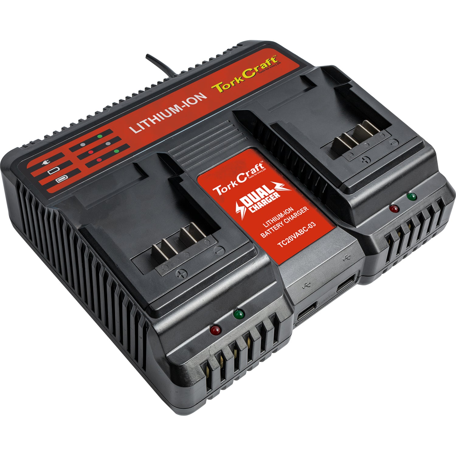 Tork Craft Battery Charger 20 V 4.5 A Dual Port 220 V