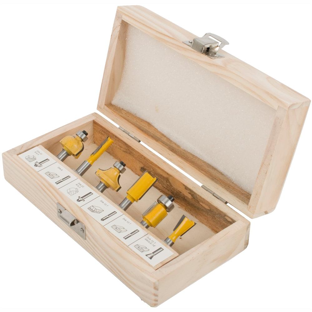 Router Bit Set 6 Pce Wooden Box - Livestainable.co.za