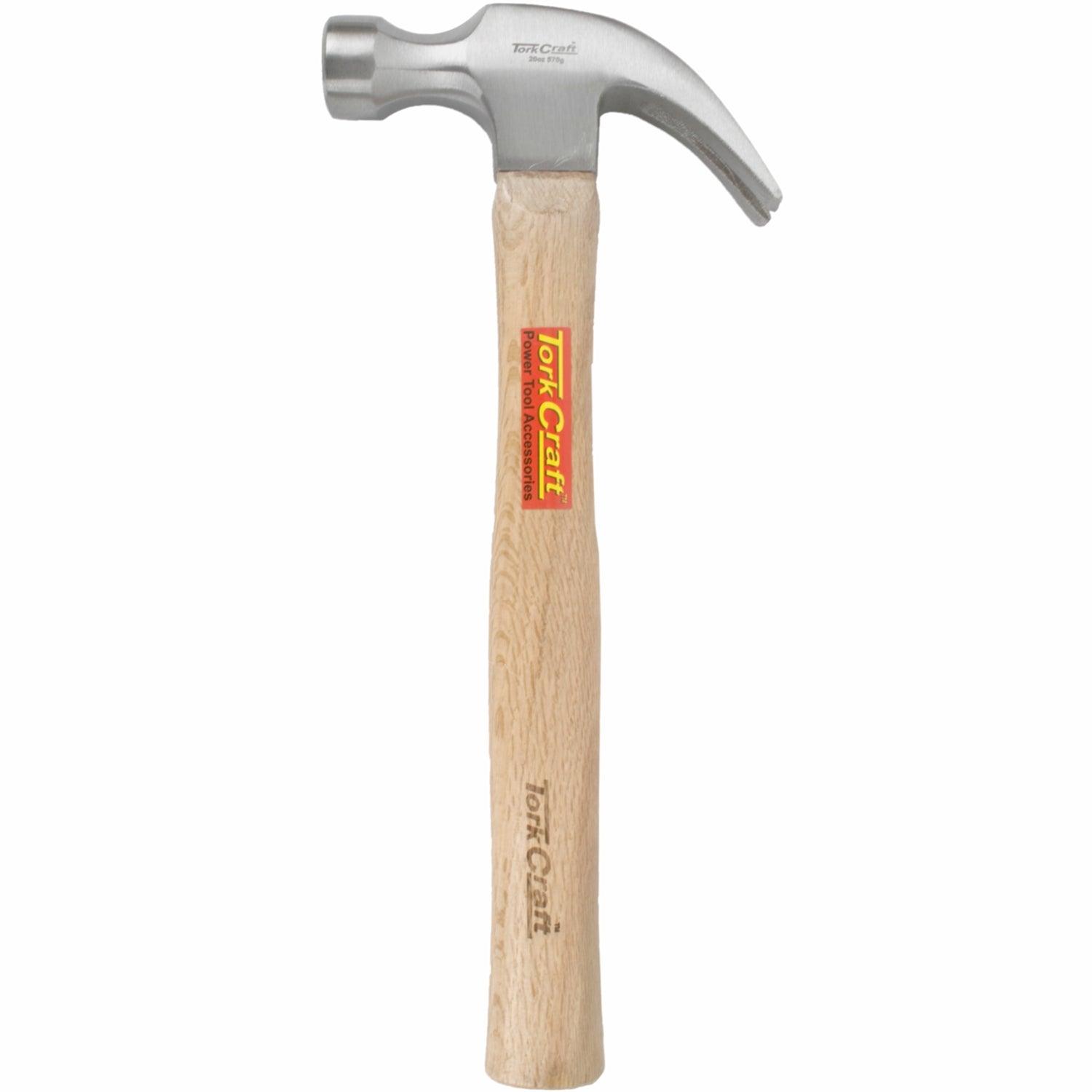 Hammer Claw 570 G (20 Oz) Wooden Handle 280 Mm & Full Pol Head - Livestainable.co.za