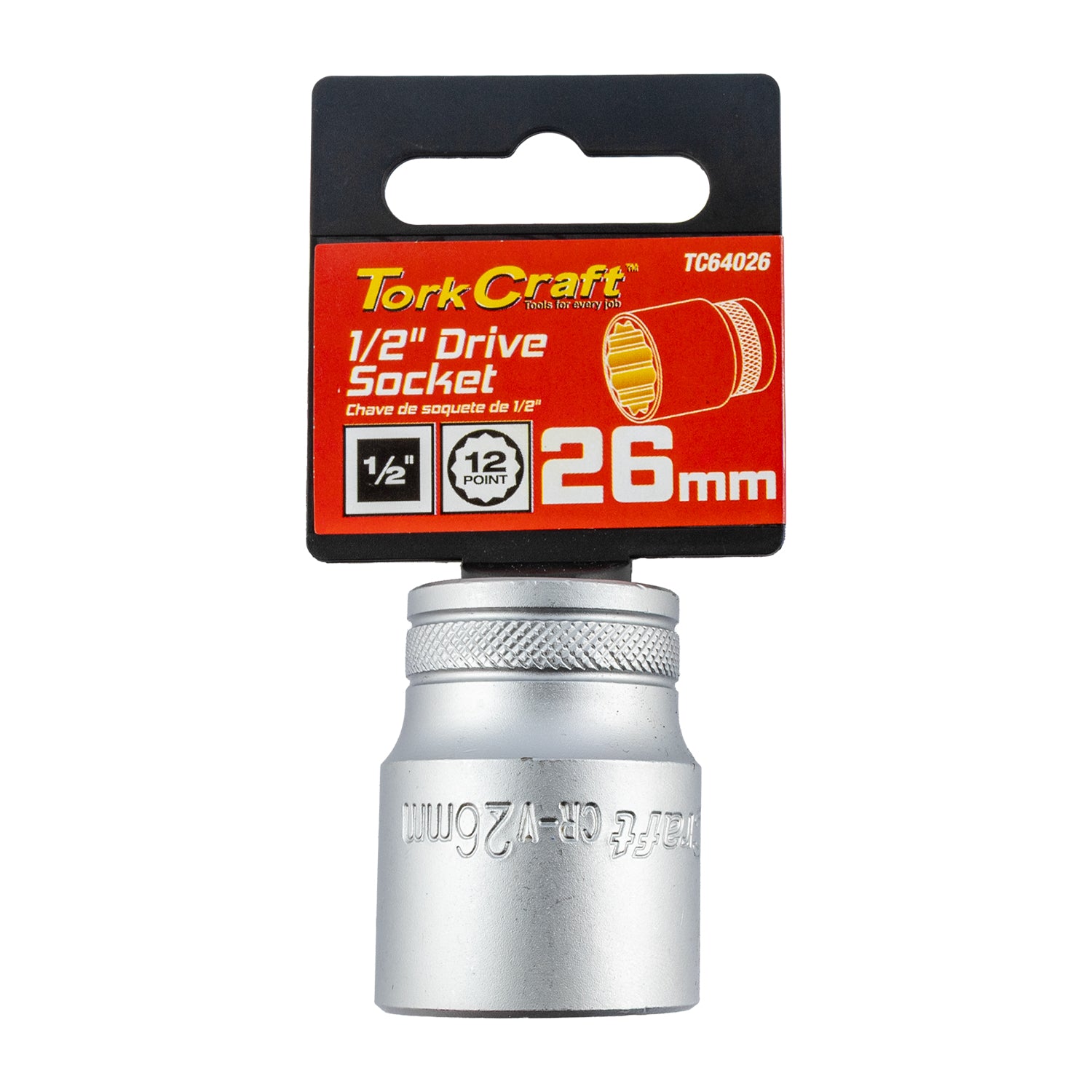 Tork Craft Socket 26 Mm X 41.8 Mm 1/2' Drive Crv 12 Point