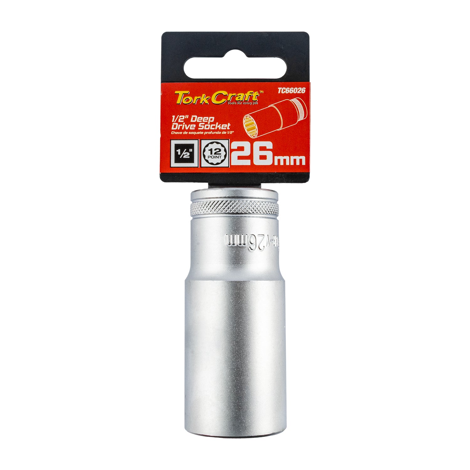 Tork Craft Socket 26 Mm 1/2' Dr Deep Socket Crv 12 Point