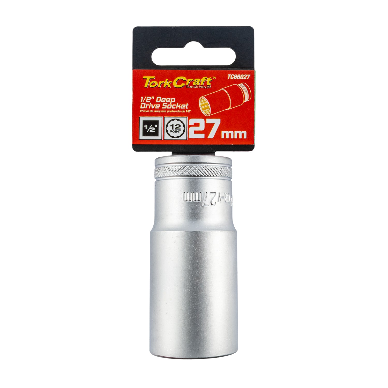 Tork Craft Socket 27 Mm 1/2' Dr Deep Socket Crv 12 Point