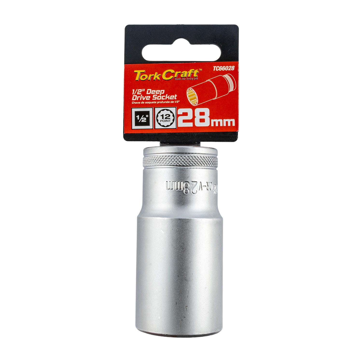 Tork Craft Socket 28 Mm 1/2' Dr Deep Socket Crv 12 Point