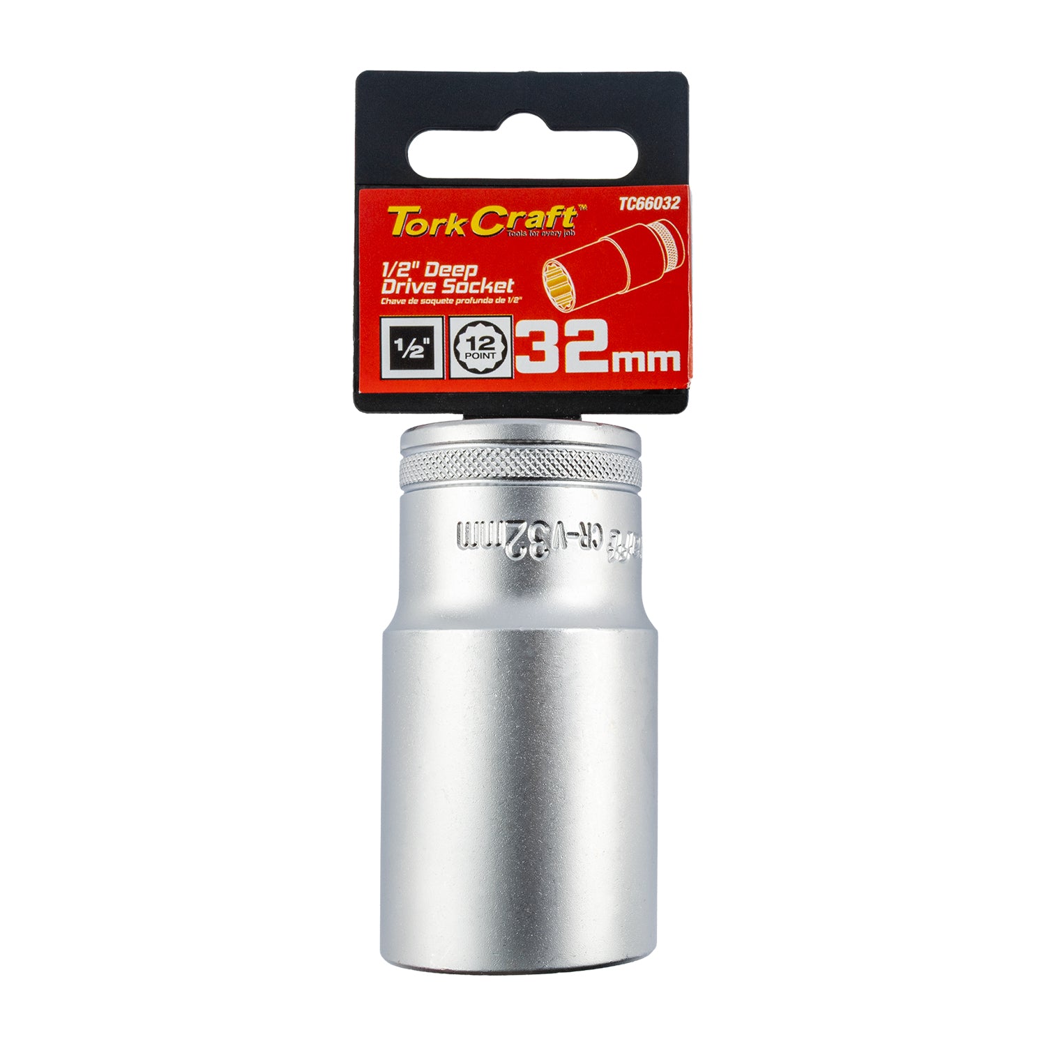 Tork Craft Socket 32 Mm 1/2' Dr Deep Socket Crv 12 Point