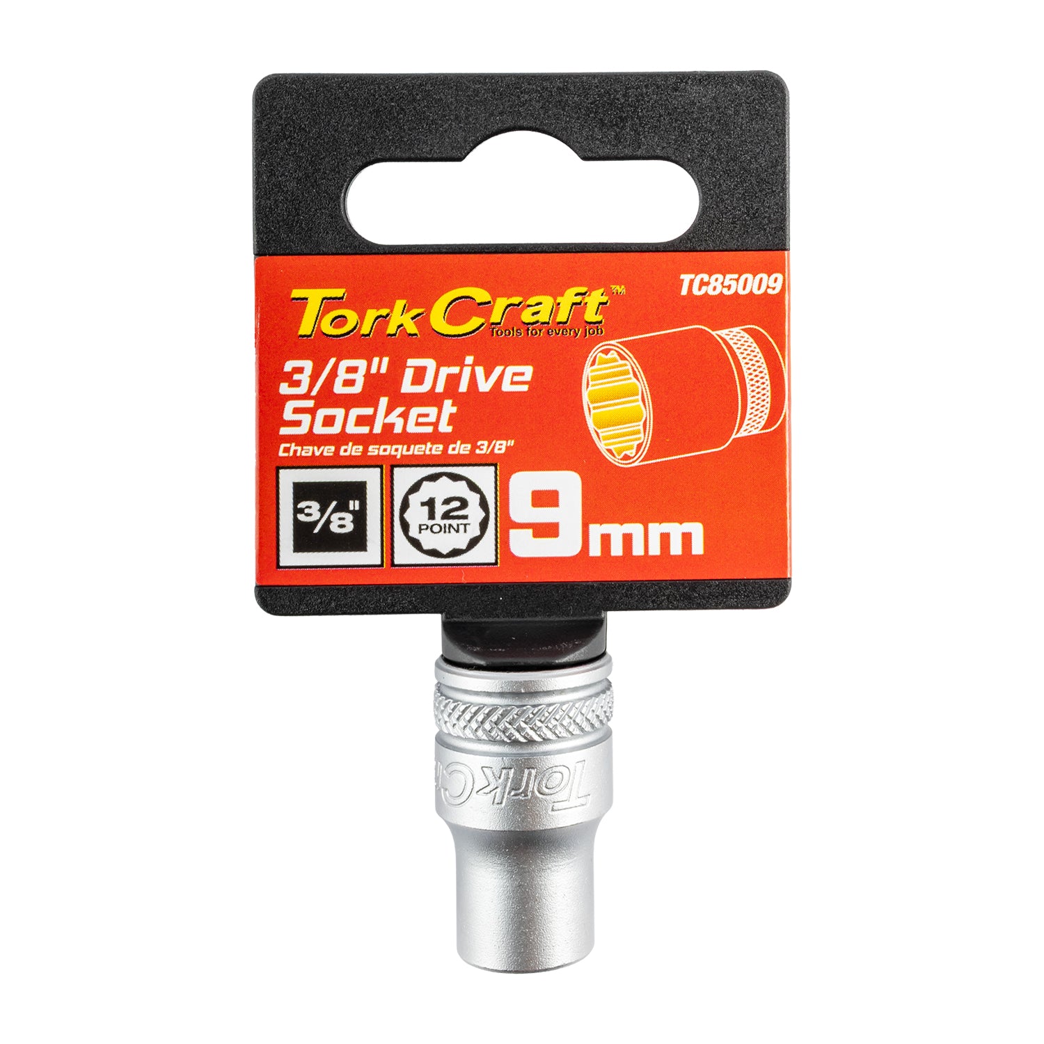 Tork Craft Socket 3/8'dr 9 Mm 12 Pt Crv