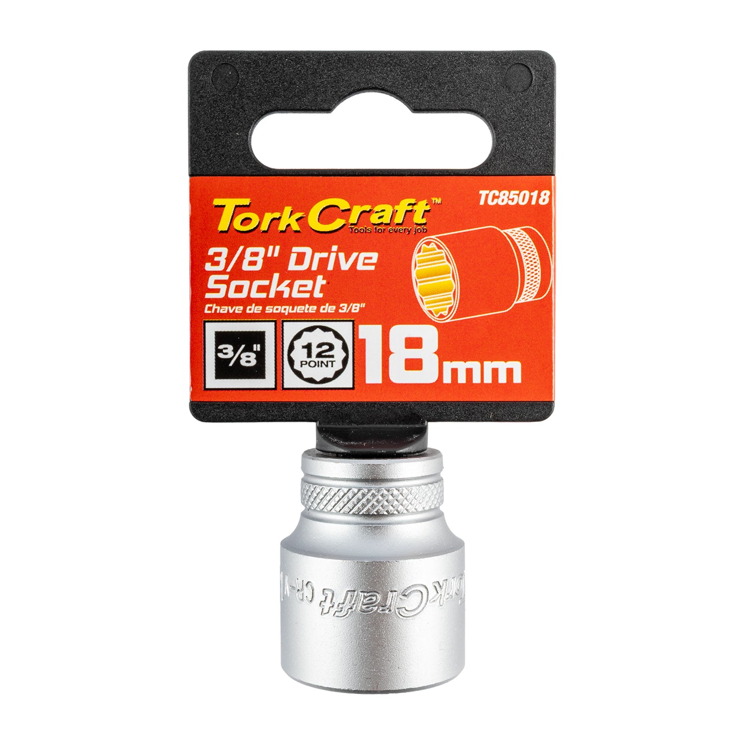 Tork Craft Socket 3/8'dr 18 Mm 12 Pt Crv