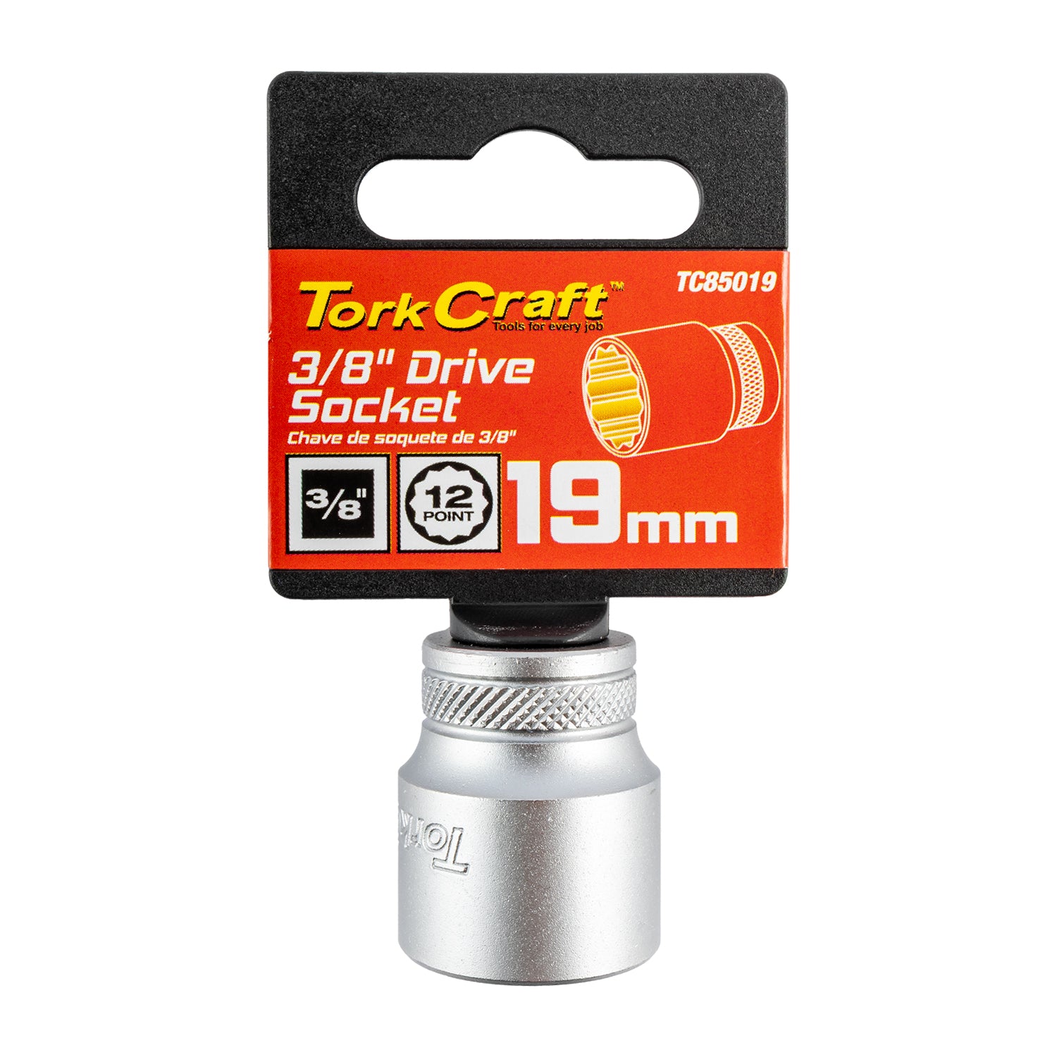 Tork Craft Socket 3/8'dr 19 Mm 12 Pt Crv