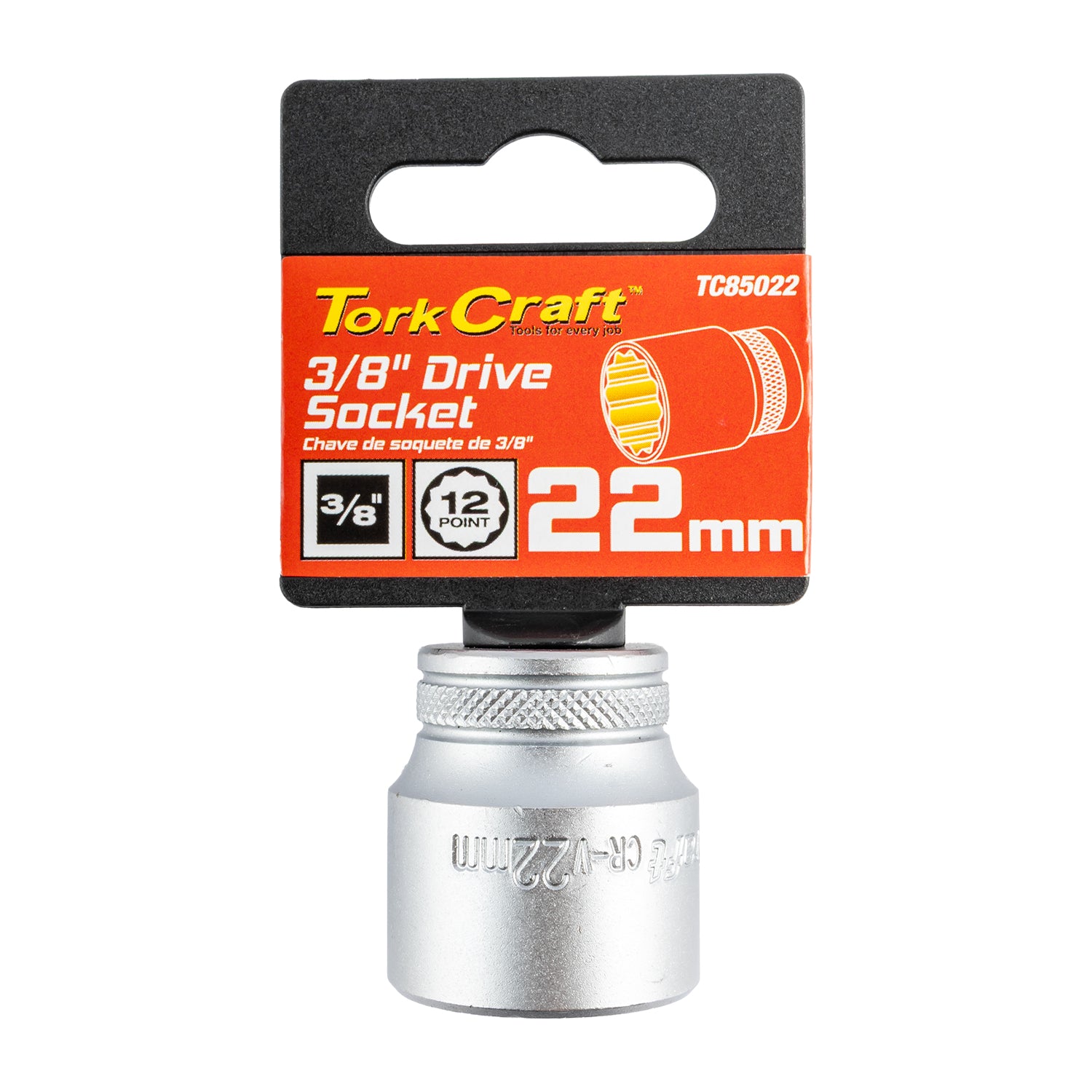 Tork Craft Socket 3/8'dr 22 Mm 12 Pt Crv