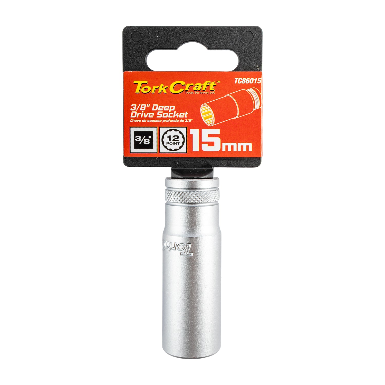 Tork Craft Deep Socket 3/8'dr 15 Mm 12 Pt Crv