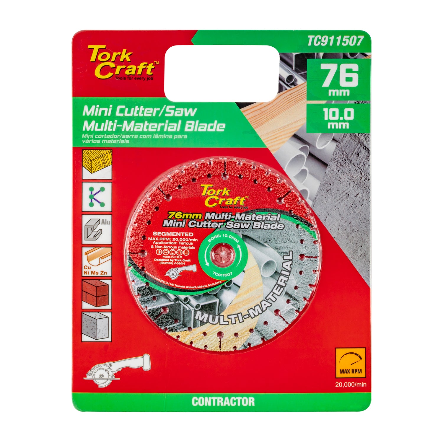 Tork Craft Multi Material Cutting Blade 76 Mm X 10 Mm Mini Cutter Saw