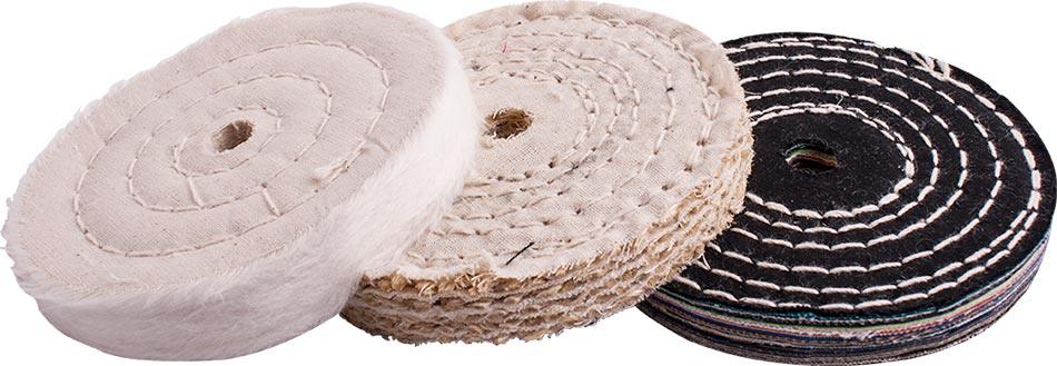 Buffing Wheel Kit 3 Pcs 100 Mm White & Denim Stiched & Sisal Polishing - Livestainable.co.za