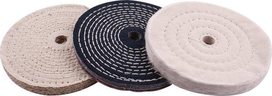 Buffing Wheel Kit 3 Pcs 150 Mm White & Denim Stiched & Sisal Polishing - Livestainable.co.za