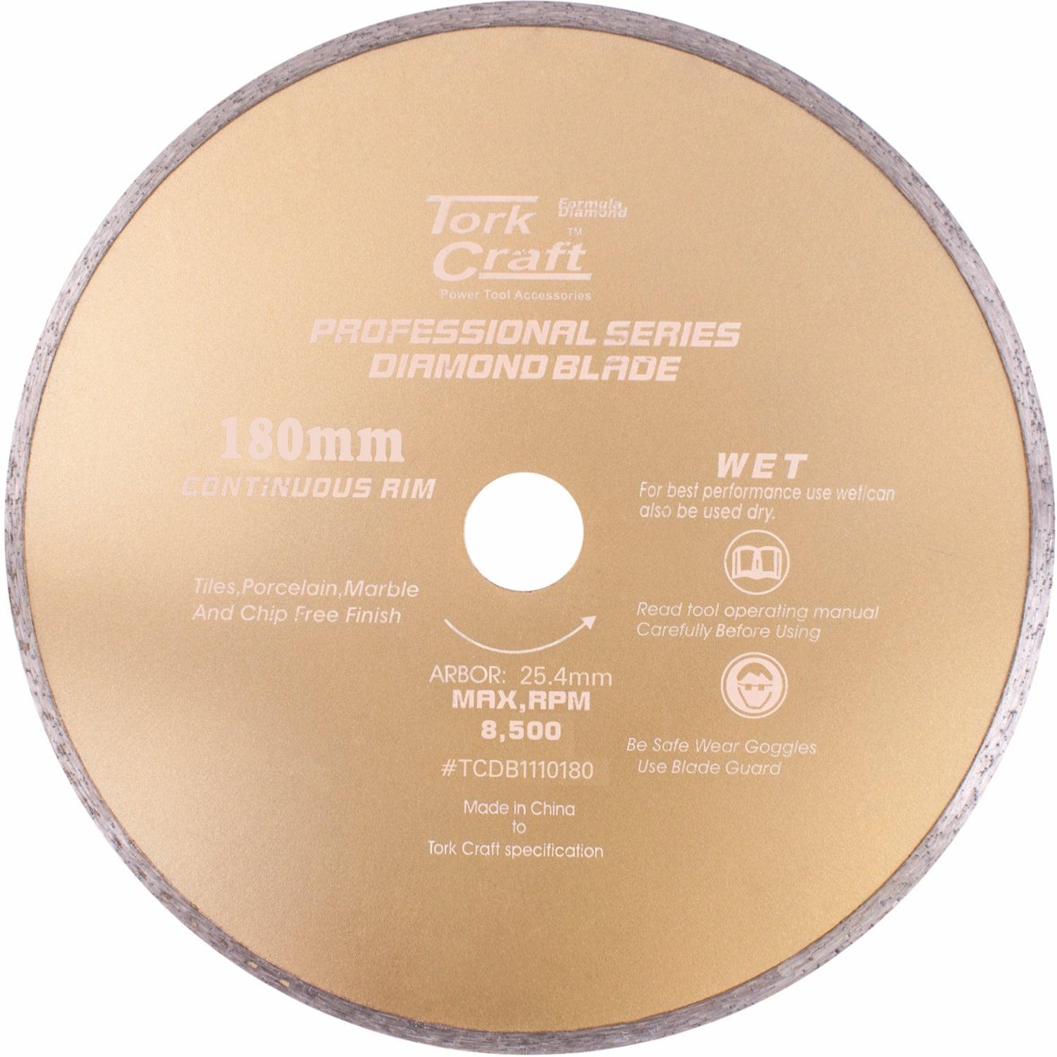 Diamond Blade 180 Mm X 25.4 Continues Rim - Livestainable.co.za