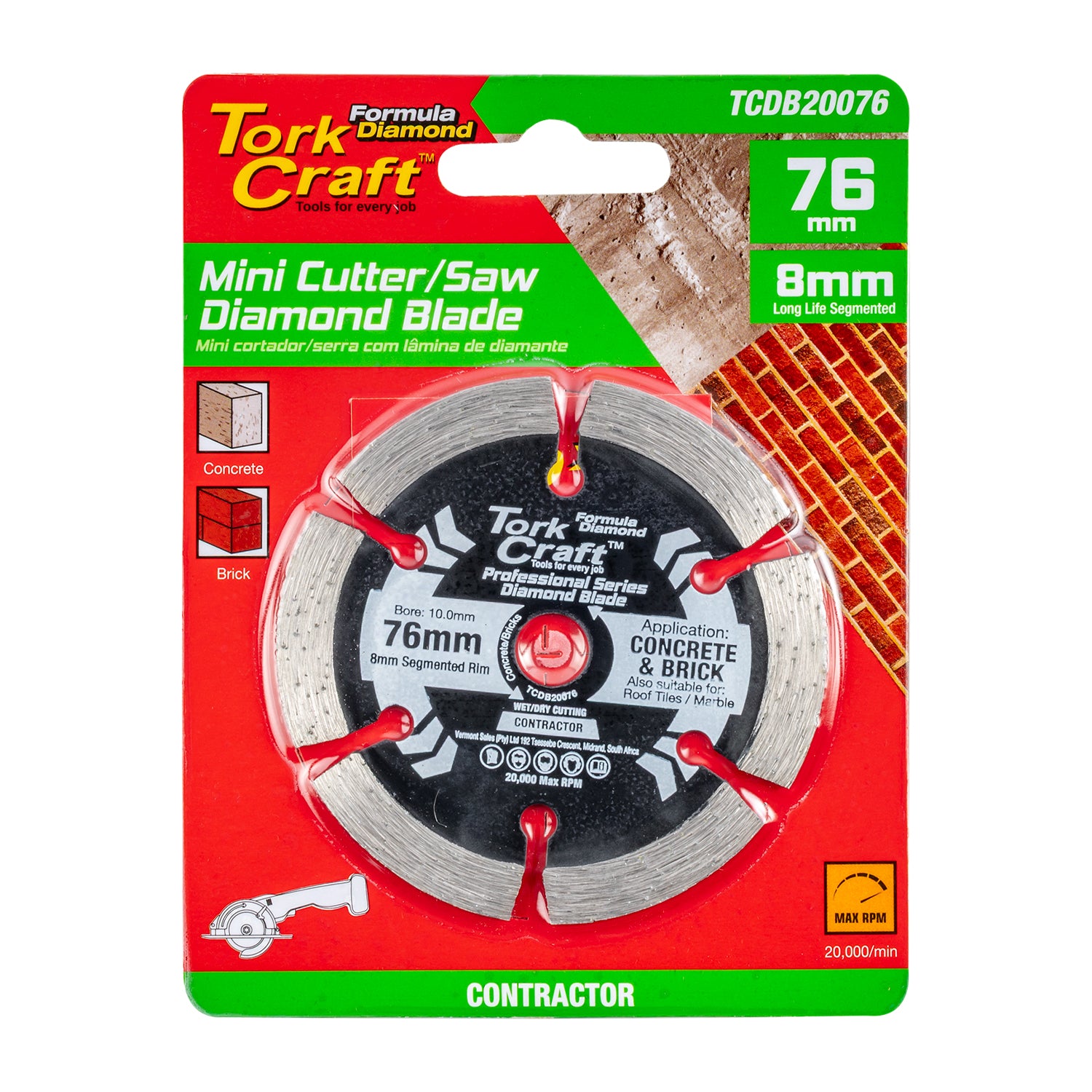 Diamond Blade 76 Mm X 10 Mm Segmented Mini Cutter Saw