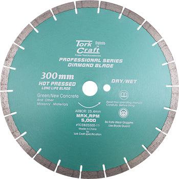 Diamond Blade 300 X 25.4 Mm Green / New Concrete Hot Pressed Segmented - Livestainable.co.za