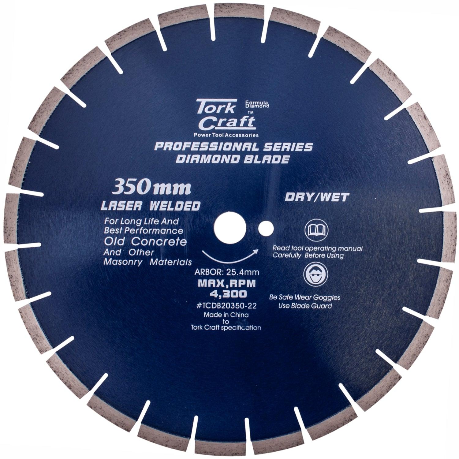 Diamond Blade 350x25.4 Mm Old Concrete Laser Welded Segmented - Livestainable.co.za