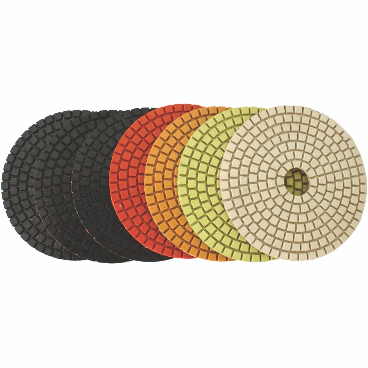 Set Of 7 Diamond Wet Polishing Pads 100 Mm - Livestainable.co.za